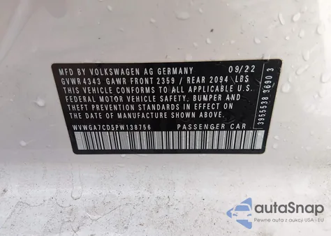 2023 Volkswagen Golf Gti 2.0T S from USA, damaged, VIN WVWGA7CD5PW138756